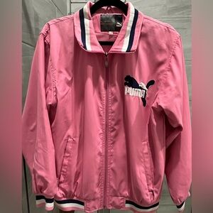 Vintage Pink Puma Windbreaker Jacket